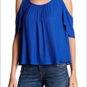 NWOT lush royal blue cold shoulder top